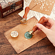 SUPERDANT 30mm Wax Seal Stamp Kit 3pcs Moon Stars Phoenix Pattern Brass Stamp Heads with 2pcs Replacement Wooden Handle Wax Sealing Stamp for Party Wedding Invitation Greeting Card AJEW-SD0001-20-3