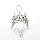 Platinum Plated Brass Elephant Covered with Round Ball Gemstones Pendants G-O037-01-2