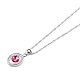 TINYSAND Chic 925 Sterling Silver CZ Oval Pendant Necklaces TS-N285-R-2