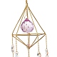 Luna y hada hierro ab color candelabro decoración colgante prisma adornos HJEW-P012-05G-5