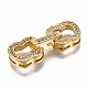 Brass Micro Pave Clear Cubic Zirconia Fold Over Clasps KK-T063-67G-NF-2