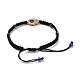 Mano di hamsa/mano di miriam con braccialetto di perline intrecciate malocchio BJEW-JB07103-01-5