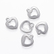 304 Stainless Steel Open Heart Charms STAS-H420-28P-1