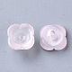 Bouchons de perles en verre peint à la bombe transparent à 4 pétale GGLA-S054-009A-04-2