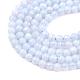 Calcédoine bleue naturelle chapelets de perles X-G-R193-02-4mm-5