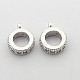 Ring Brass Micro Pave Cubic Zirconia Tube Bails ZIRC-N003-05P-1