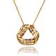 Real 18K Gold Plated Eco-Friendly Tin Alloy Czech Rhinestone Hollow Triangle Pendant Necklaces For Women NJEW-BB13931-G-1