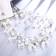 Zinc Alloy Plastic Pearl Beaded Tiered Necklaces NJEW-BB15215-3