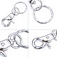 Pandahall Elite 10 pcs Set Iron Swivel Snap Hooks Clasps with Key Rings 63x25mm IFIN-PH0023-12P-4