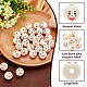 FINGERINSPIRE 30PCS Smiling Face Natural Wood Beads Wooden Smiling Loose Beads Round Spacer Ball Beads with 5mm Hole Smile Face Burlywood Wooden Beads for DIY Crafts Jewelry Keychains Making WOOD-FG0001-31-4