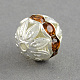Round Brass Glass Rhinestone Beads KK-S130A-04-2