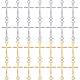 Sunnyclue 40 個 2 色合金コネクタチャーム  カドミウムフリー＆鉛フリー  横方向のクロスリンク  プラチナ·ゴールデン  39x17x2mm  20個/カラー FIND-SC0006-22-1