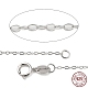Collar de cadena tipo cable de plata de ley con baño de rodio para mujer STER-I021-05P-1