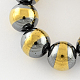 Non-magnetic Synthetic Hematite Beads Strands G-Q926-10mm-01-2