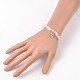 Naturelle quartz rose de perle bracelets extensibles X-BJEW-JB01996-01-3