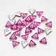 Back Plated Faceted Triangle Taiwan Acrylic Rhinestone Beads ACRT-M03-9-01-1