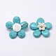 Dyed Synthetic Turquoise Flower Pendants TURQ-J002-01-2