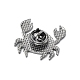 動物エナメルピン  バックパックの服のための電気泳動の黒い合金の漫画のブローチ  カニ  27x28.5x1.8mm JEWB-Q027-02EB-03-3