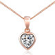 Rose Real 18K Gold Plated Eco-Friendly Alloy Czech Rhinestone Heart Pendant Necklaces NJEW-AA00068-43RG-1