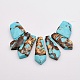 Assembled Bronzite and Synthetic Turquoise Beads Strands G-P297-K01-1