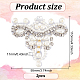 FINGERINSPIRE 2Pcs Handicrafted Crown Rhinestone Appliques 3.7x3.9x0.4inch Imitation Pearl & Rhinestone Beading Appliques Antique White Sew On Patch Ornamnet Accessories for Shoe Bag Clothes FIND-FG0002-34-2
