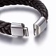 Leather Braided Cord Bracelets BJEW-E345-14B-P-3