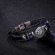 Плетеный кожаный многожильных браслеты BJEW-BB15548-2