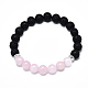 Rosa naturale perle di quarzo si estendono braccialetti BJEW-R309-02-A05-1
