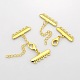5 Strands 10-Hole Plating Zinc Alloy and Brass Ends with Chains PALLOY-N0102-02-3