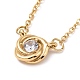 Clear Cubic Zirconia Knot Pendant Necklace NJEW-A004-26G-1