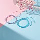 2 pz 2 colori braccialetto di corda intrecciata con fiori di pesco BJEW-JB07610-03-2