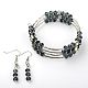 Glass Jewelry Sets: Wrap Bracelets & Earrings SJEW-JS00617-2