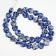 Brins de perles de jaspe de tache bleue naturelle G-N0041-04-2