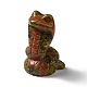 天然ユナカイトのディスプレイ装飾  ヘビ  27~30.5x33~35.5x53~54mm G-C028-01D-2