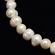 Fili di perle di perle d'acqua dolce coltivate naturali PEAR-L001-C-08-2