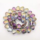 Faceted Heart Electroplate Rainbow Plated Glass Beads Strands EGLA-P010-F04-1