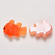 半透明のつや消し樹脂カボション  魚  レッドオレンジ  24x20x7mm CRES-N022-11-2