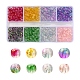 560 Stück 8 Farben gefrostet sprühlackierte Glasperlenstränge GLAA-YW0001-39-1