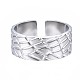 304 anillo de puño abierto texturizado de acero inoxidable RJEW-T023-38P-1