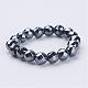 Non-Magnetic Synthetic Hematite Beads Stretch Rings RJEW-JR00193-2