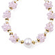 Bracelet coulissant tressé en perles naturelles et verre BJEW-N018-01E-3
