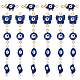 Arricraft 50 piezas 5 estilos 304 encantos de conector de esmalte azul de acero inoxidable STAS-AR0001-51-1