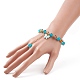 Bracelet extensible en perles de verre rondes avec breloque papillon en alliage pour femme BJEW-JB08232-4