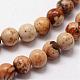 Chapelets de perles en jaspe avec images naturelles G-N0183-04-3mm-3