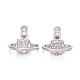Rack Plating Brass Micro Pave Clear Cubic Zirconia Charms KK-E267-11P-1