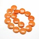 Natural Flat Round Red Aventurine Beads Strands G-L245-06A-2