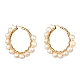 Anello di perle naturali orecchini a cerchio per donna ragazza EJEW-JE04685-02-1