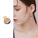 2 Pairs 2 Style Trapezoid & Flat Round Shape Resin & Walnut Wood Dangle Stud Earrings EJEW-SW00014-03-6