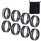 UNICRAFTALE 10Pcs Gunmetal Blank Core Ring Size 11 Stainless Steel Grooved Finger Ring for Inlay Round Empty Ring Blanks with Velvet Pouches for Jewelry Making 21mm STAS-UN0039-22A-3