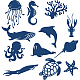 BENECREAT 3PCS 13 Styles Sea Creatures Cutting Dies DIY-WH0309-929-7
